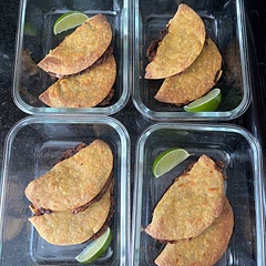 These are super good, I loved the seasoning for the beans. These would go well with guacamole so I’ll add that next time. I only needed to cook at 425 and these reheat well in the air fryer at 340 for 3 minutes!