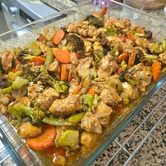 Baked for 30 mins, 400F. Lowered temp last 5 mins. Adjusted seasoning for taste and added paprika. Used carrots instead of zucchini.