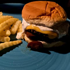 Substituted venison for beef and American cheese for Gouda.   This was not my favorite burger.  It was ok, just meh.  