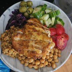 I added chicken to it and some red cabbage 