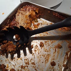 We ate a whole pan of this between two adults and one 4 year old who doesn't eat anything but I've still got to put the food on her plate because of principles. The biscuits did cook through, but it's more of a dumpling situation than a "pizza crust". It wouldn't be an issue to pre bake them if you want them harder.