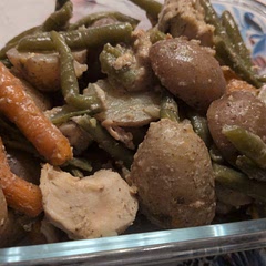 It was delicious and had a good flavor.  I had to substitute the honey with 1 tbsp of sugar because we did not have honey. I added green beans because we needed to use them up. The only issue I had is that it was kind of dry (I used boneless skinless chicken). I created a garlic cream sauce to help with the dryness and the family liked the combo. Next time I will add more broth so that I won't need the sauce. 