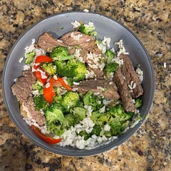This was pretty good, but I added a lot more than stated. I added garlic powder, cayenne pepper, salt, more soy sauce, corn starch, and rice vinegar! I steamed some broccoli and had rice with it. I noticed my meat looks a lot different than the author’s.