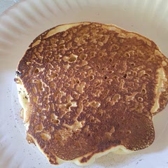 8 good size pancakes (used 1/3 cup batter for each pancake).  Nice and fluffy