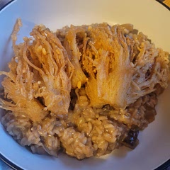 Served with wild mushrooms risotto