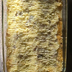 We do 1/2 ground turkey & 1/2 ground beef and green beans instead of peas. This is in our regular rotation. We add both corn starch & tomato paste. Lots of thyme.