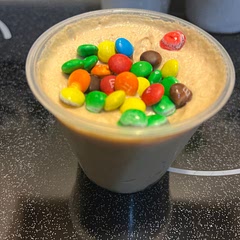 Added a tsp of vanilla and topped with mini m&ms. SO good!!