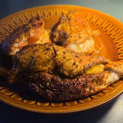This was my first time ever cooking chicken. And I think it is a great starter to anyone that has just started cooking!!
Although I didn't follow the recipe exactly and I overshot the paprika tremendously it still was one of my favorite dishes ever!