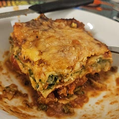 Apologies for the photo. I let my partner watch the cheese to make sure it didn't dry out or burn, and this is what came of it. 😂

It came out much better than I expected, but then again, it is Nagi Maehashi's recipe. I didn't have a baking dish big enough, so I used two smaller ones. Ended up needing extra cheese, but that's all. 

I threw in some leftover vegetables, but I would not recommend carrots. They just don't soften as much as the others that Nagi suggested.

I also used cottage cheese instead of ricotta to up the protein.

I'd suggest letting rest for at least 15 minutes instead of 5. I waited about 10 minutes and found that it was still watery on the bottom. 20 minutes later, it wasn't as watery and the slices held together much better.

For the Aussies: I bought all of my ingredients from Aldi, and it still turned out fantastic at lesser cost that Colesworth.

My carnivore partner also approves. He'd like to see this around more often. All in all, it took about 2h from start to finish. If I had a better oven, it'd be closer to Nagi's estimated time. 