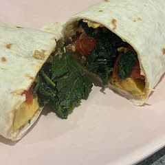 I couldn't find chipotle paste at the store, so I just seasoned the eggs a lot instead. The burritos were great! I wish I had cooked the tortillas a bit too though. And maybe some cheese would be good on them.