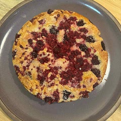 Big big hit and a new fav.  Alison Roman’s cookbook has you use 12-16 ox of berries which I think is better. Can be raspberries or blackberries or a mix!