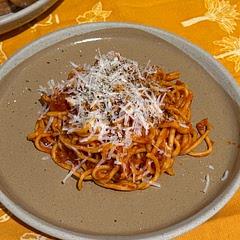 A great recipe! I mixed half passata and half crushed tomatoes for the sauce, I also added a bit of tomato paste and topped with pecorino, I will try mixing it in next time.