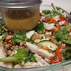 I used what I had in the fridge. I used zucchini instead of cucumber. Added red and yellow bell pepper. Used parmesan instead of feta. Cilantro instead of parsley. Added quinoa and chicken. Was amazing!