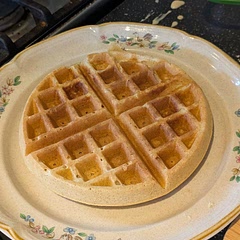 I have a vertical waffle maker so I'm always worried if the batter is runny enough for it to work, but this worked perfectly. I got 5 waffles.