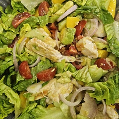 A delicious summer salad. Great combination of flavours and it all comes to life with the honey dressing.