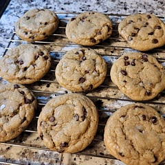 Baked them for 14 mins and they came out perfect and chewy (: