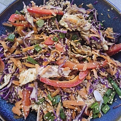 The dressing is amazing. I just mix it all up as a salad and it makes a great weekday quick meal.