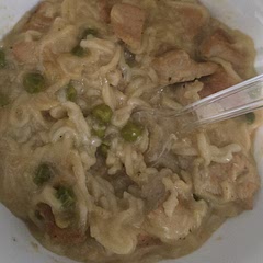Didn't shred the chicken, left it cubed because texture bothers me lol, added the ramen seasoning packets and feel it enhanced the overall flavor