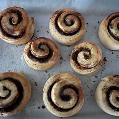 By far the best recipe I have tried for these. Soft, buttery, and perfect with a cream cheese icing. Will definitely be adding this to my regular rotation.