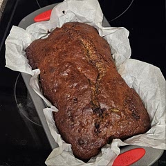 I've made this at least 6ish times a year for the past 7 years, and it slaps every single time. It holds well and it's such a great way to use bananas that are so far gone that it's scary (lol). Which btw, I see some dry versions of this recipe which is bizarre as every time I've made it, it comes out extremely moist. You gotta make sure the bananas are extremely far gone for the best banana bread possible. (Pic is my most recent banana bread, makes about 13 healthy slices)