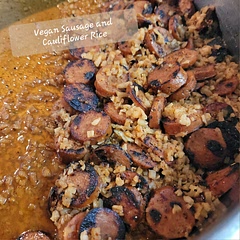 a bit salty. used reduced sodium lime tajín. veggie broth with 1 tsp porcini powder used. next time, I will try just 1 tsp porcini powder in hot water. yummy and easy recipe! not spicy. used 4-pack of sausage (recipe ingredients only call for one sausage and does not specify otherwise in instructions.