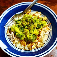 Next time, I plan to marinate the chicken longer. I sliced the chicken breasts into thinner pieces and used the electric griddle at about 325. Served over white rice, would make a great base for a burrito bowl.