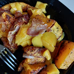 I had to roast my butter squash for 15min in the oven but altogether turned out delicious