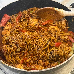 Noodles became very sticky
And I agree with a lot of other posts that needs some more salt