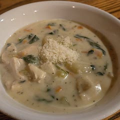 This  came out velvety smooth and super yummy and filling. I went light on the salt but had buttery garlic seasoned bread to pair with it for a nice balance.
