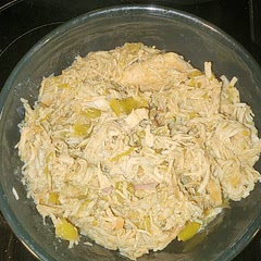 Cooked on low for about 7 hours. Cut down peppercinis and shredded chicken. Put over seasoned rice. Delicious!! Easy. Love it