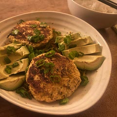 I opted to do this over rice instead of with buns. I also did a “cooked” coleslaw as my husband is not a fan of raw vegetables.
1) I sautéed cabbage, carrots, and also a bit of sliced onions until cooked. I then added the apple cider vinegar and sugar and let set while I prepared the patties.
2) The patties were easy to make a flavorful. I opted to add a dash of hot sauce to them instead of to the slaw, and the flavor was good