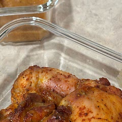 Didnt get a pic in the pan but was great! Opted for skinless thighs and worked just fine!