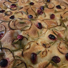 Absolutely delicious! I made my focaccia with fresh rosemary, yellow onion, and cranberry. To cut the tartness in the cranberries I cut them in half and mixed them in raw sugar. They were still tart, just not pucker tart. This recipe was easy to follow and baked nicely.