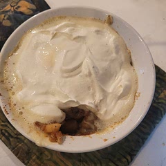 This dish is so good!!! If you've ever had apple crisp, that is what this tastes like!