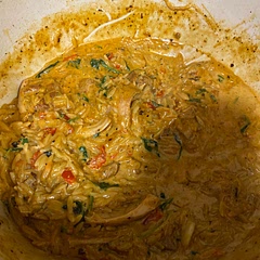 Used fresh thyme and less Parmesan could use a little less cream next time so good !! Would be amazing with artichokes