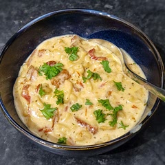 Really nice! Filling and delicious, especially with the chicken added in. Will be making this again.