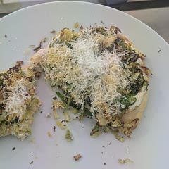 Super quick and tasty for cooking solo. I love an alternative way to cook brussel sprouts, so this was refreshing take with ricotta and lemon. I would make it again. 