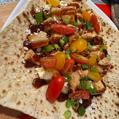 Served on some flatbread wraps!