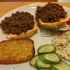 Great sloppy Joes. Next time I might go even lighter on the sugar bc they were a little sweeter than we prefer. Complete with summery BBQ sides it was a hit with the family!