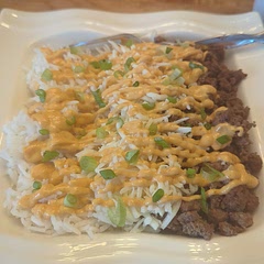 I made my own sauce which included avocado mayo, sour cream, siracha, and some cayenne. I loved it and so did my family!