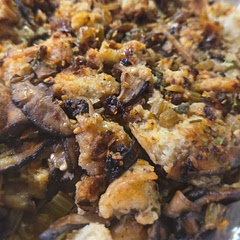 I substituted Momofuku Black Truffle Chili Crunch with Momofuku Garlic Chili Crunch because I am the only one in my family who likes spicy food. I also didn't remove the foil for a crispy top. I will make again without rasins.