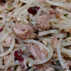 I used jarred sundried tomatoes, drained them well and minced them because 1. Time and 2. Kids are not fans. I added extra garlic and herbs de prov instead of Italian seasoning. My 8 year old was like "ewwww tuna!!" But she's sneaking bites out of the pan while we're waiting on her brother to get home from work.