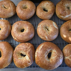 I use 7g of active dry yeast instead of the instant yeast and dark honey for the sweeter in the bagels. They bake up really well, crunchy on the outside and soft in the inside. I freeze anything over 3 days worth and they warm up so well in the toaster. These a great vehicle for sandwiches.