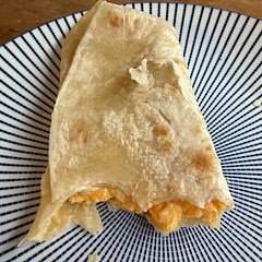 Also great in wrap with scrambled egg, a tiny dash of kimchi and grated cheddar toasted to crisp the wrap in a frying pan.