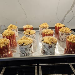 Love these muffins. I used fresh blueberries and it worked very well. 