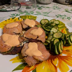 DELICIOUS and easier to make than it seems. Paired with a spicy asian cucumber salad