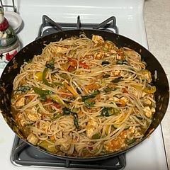 Subbed Hoisin Sauce for the Oyster Sauce, Worcestershire Sauce for the Fish Sauce, and Ground Ginger instead of the minced Ginger.  I made a double batch and it is enough to feed my family of 4 for two meals.  If you use ground ginger, remember to use a lot less as it is powerful; my double batch took 1/4 teaspoon so a regular batch would take 1/8 teaspoon.