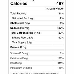 We are very large bowls and could have done 6 servings with a salad