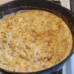 Tasted like ham alfredo so good family loved it.