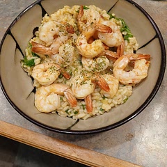 Perfect as written! The stiring is essential to success. I sautéed the shrimp (frozen) in a separate pan and added the liquid to the rice. I only had kale on hand, so I sautéed it with the butter as the rice cooked. Turned out amazing!